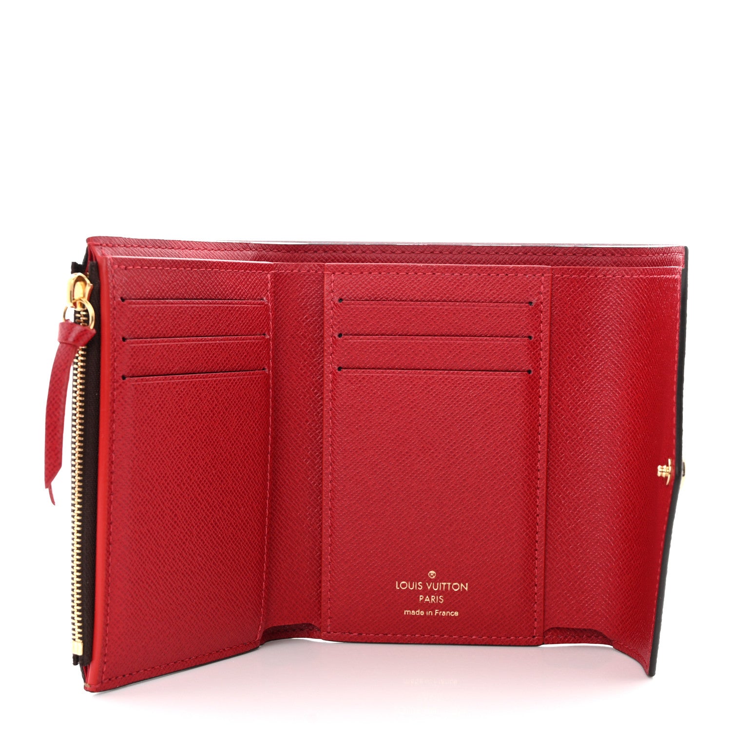Louis Vuitton Damier Ebene Victorine Wallet Red 5 of 9
