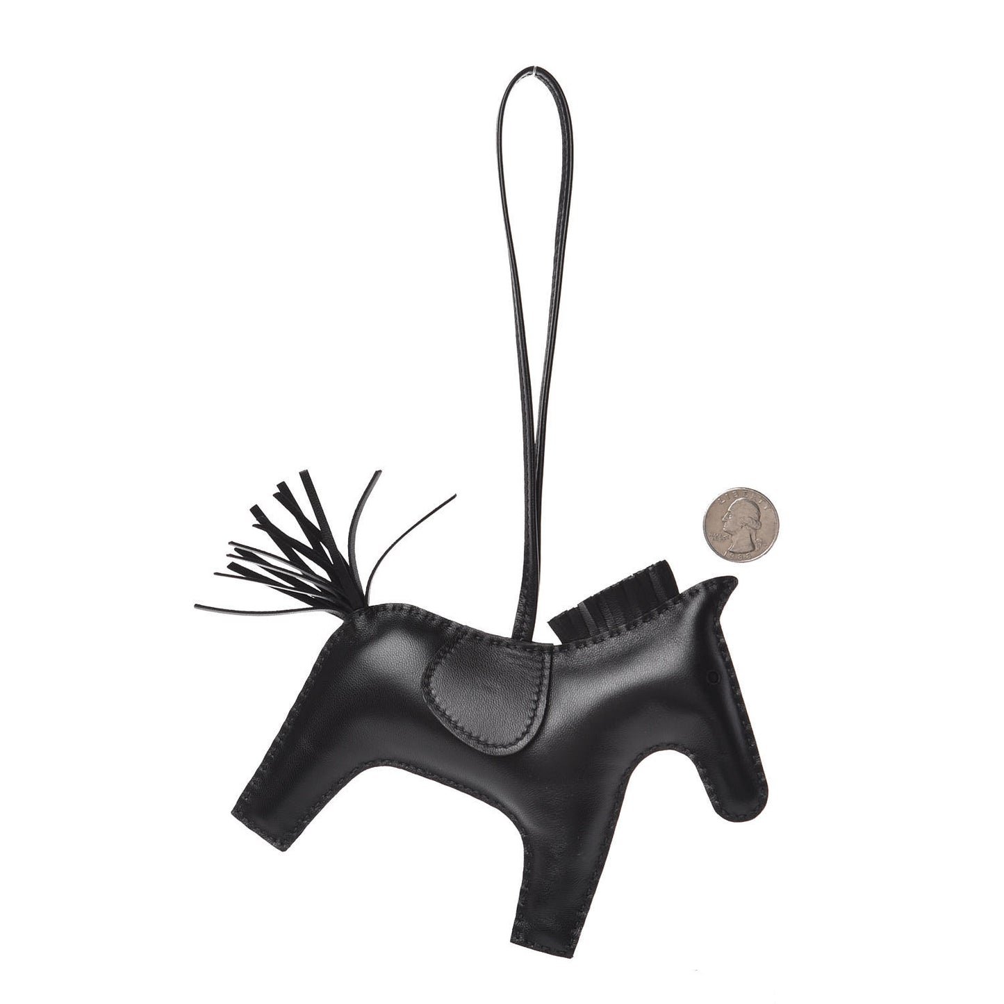 Milo Lambskin Grigri Rodeo Horse Bag Charm GM So Black
