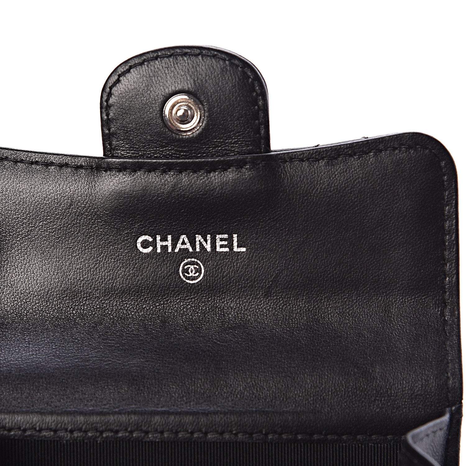 Chanel Lambskin Quilted Flap Card Holder Wallet Black 6 of 9