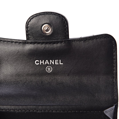 Chanel Lambskin Quilted Flap Card Holder Wallet Black 6 of 9