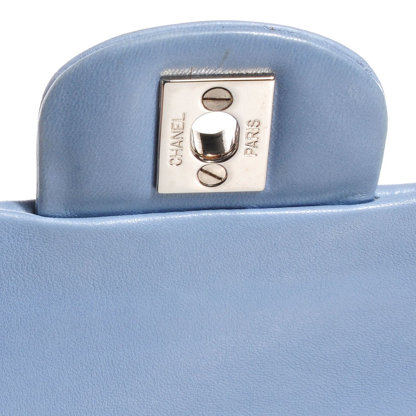 Lambskin Small Double Flap Light Blue