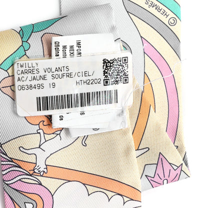 Hermes Silk Carres Volants Twilly Jaune Soufre Ciel Vert Jade 3 of 3