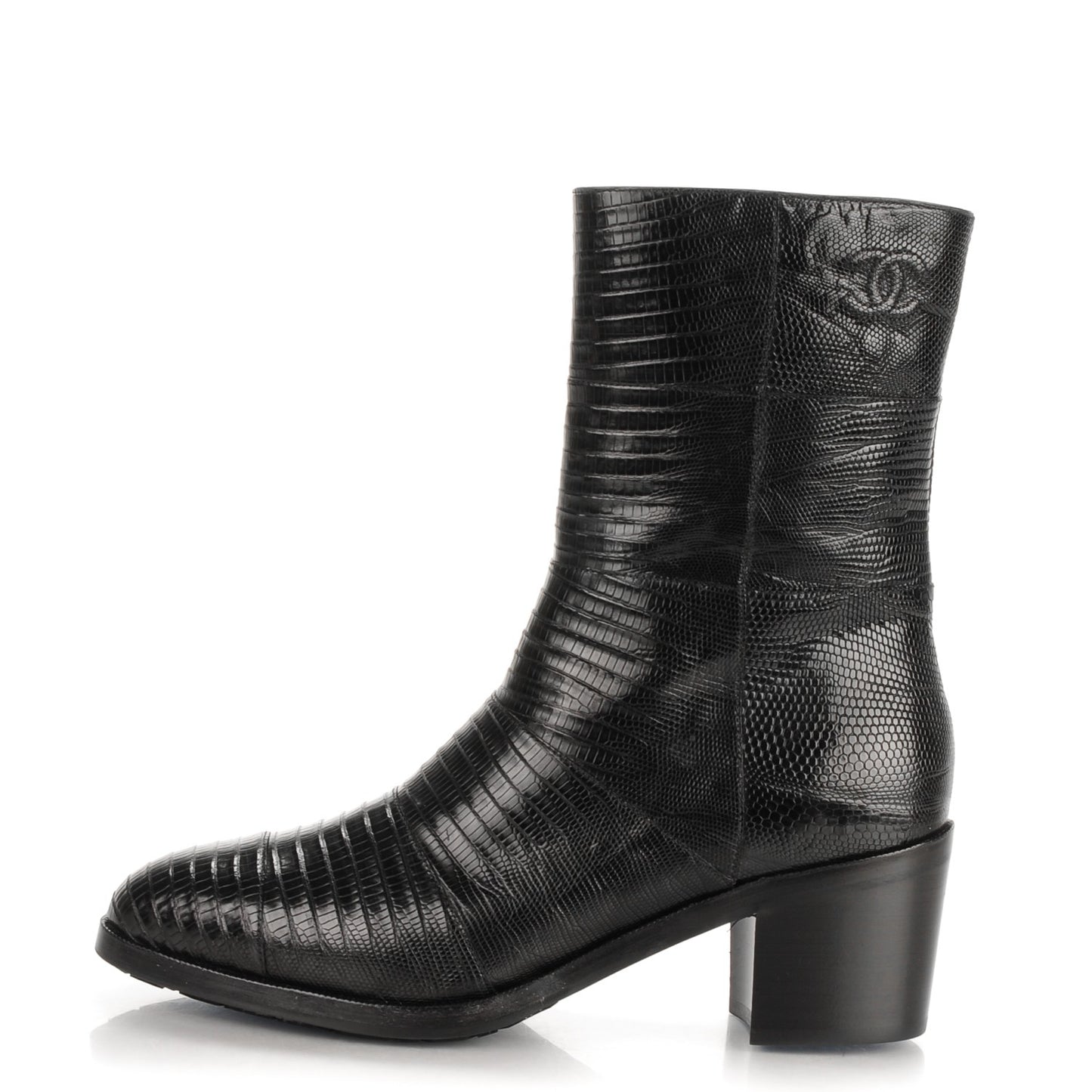 Tejus Lizard Short Boots 39.5 Black