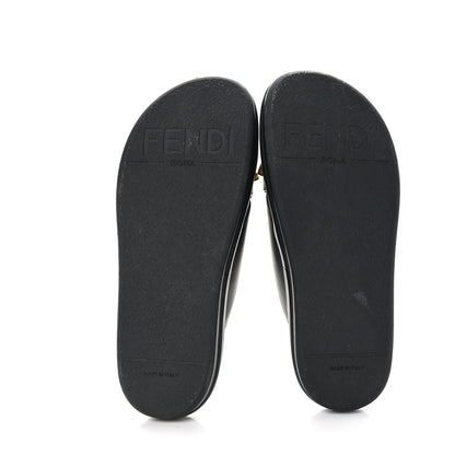 Fendi Vitello Womens Fendigraphy Slide Sandals 37 Black 5 of 8
