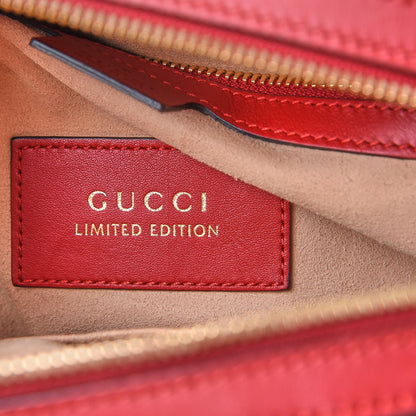Gucci GG Supreme Monogram Web Kingsnake Heart Embroidered Small Day Backpack Red 8 of 8