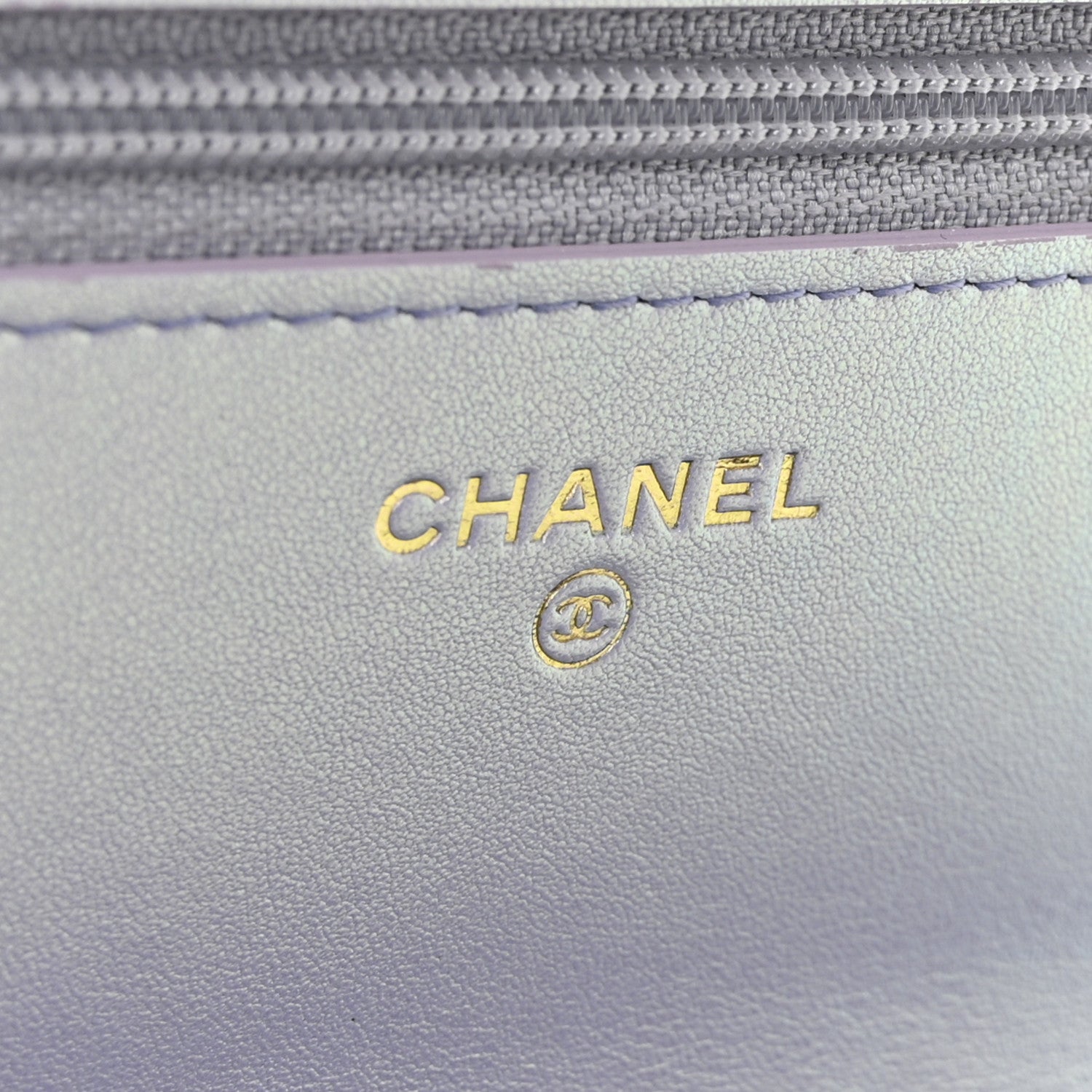 Chanel Iridescent Calfskin Quilted Chanel 19 Wallet On Chain WOC Light Purple 6 of 11