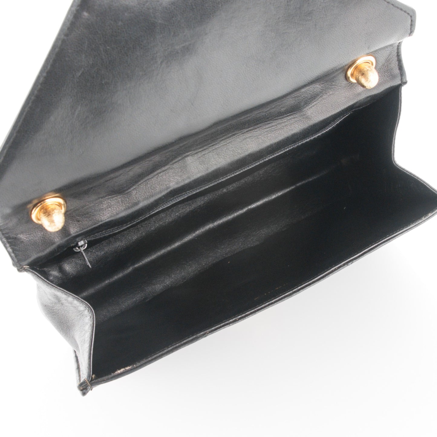 Lambskin Medium Envelope Single Flap Black Red