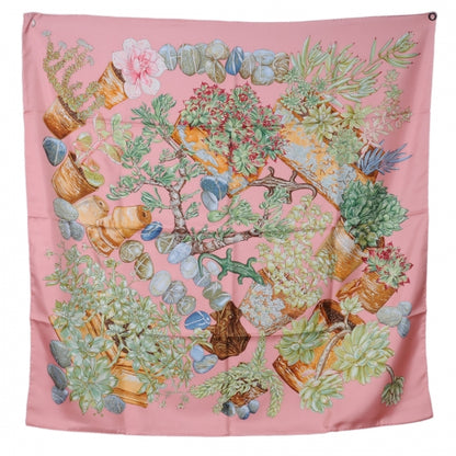 Hermes Silk Jardin Secret Scarf 90 Pink 2 of 8
