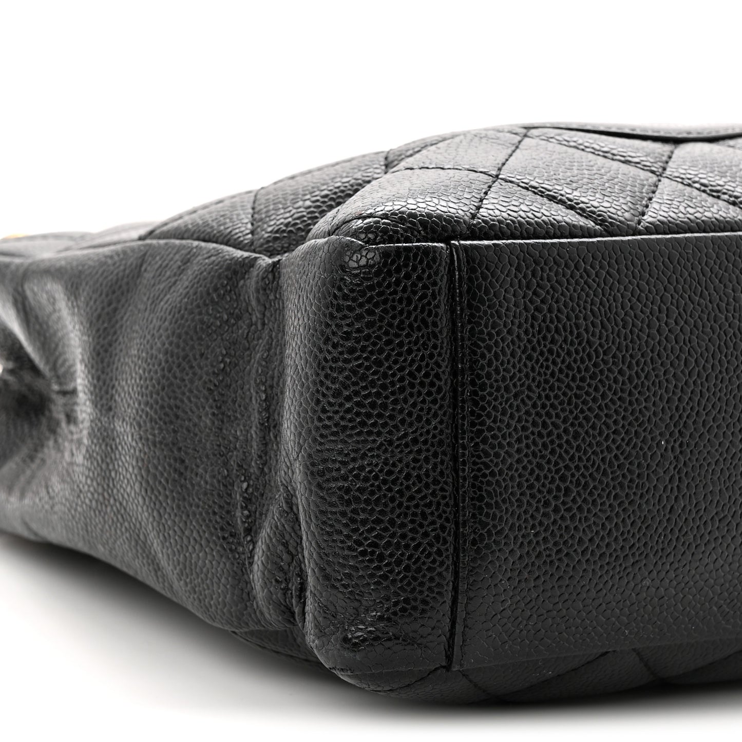 Caviar Quilted Petit Shopping Tote PST Black