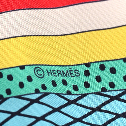 Hermes Silk Twilly Grand Theatre Nouveau Ivoire Turquoise 3 of 4