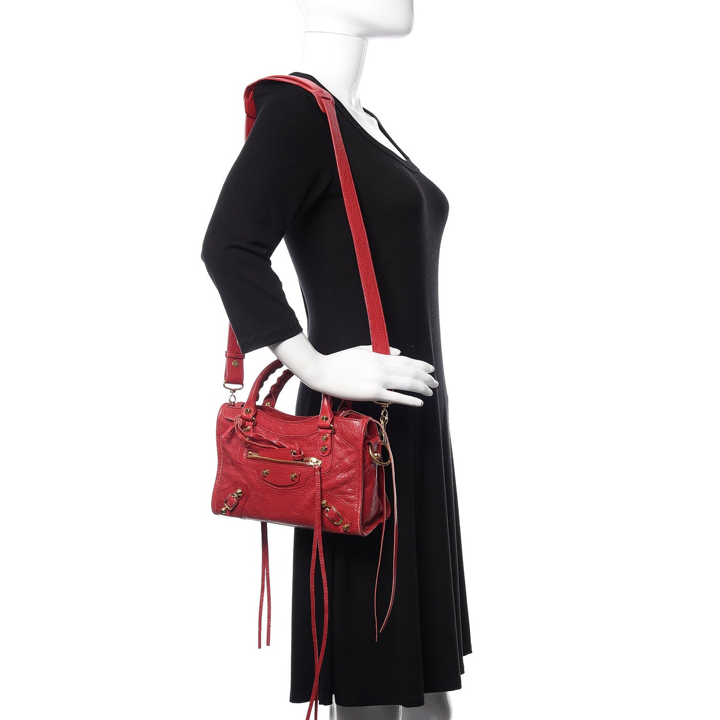 Agneau Classic Gold Hardware Mini City Rouge Sapphire