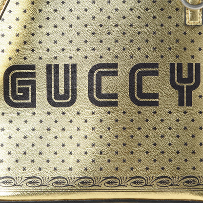 Gucci X SEGA Calfskin GUCCY Stars Mini Dome Shoulder Bag Gold 8 of 11