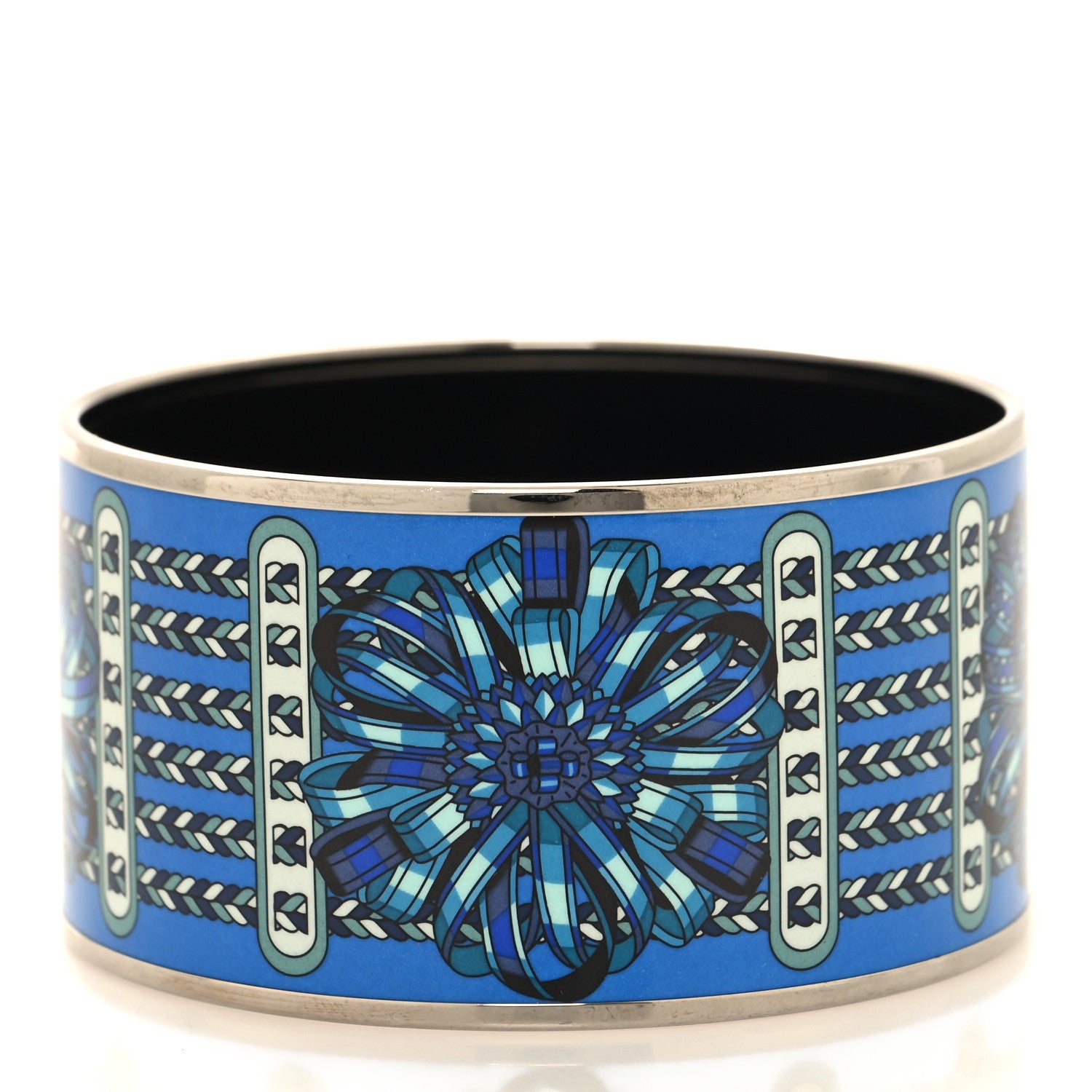 Hermes Enamel Printed Rubans de Cheval Extra Wide Bracelet 65 3 of 5