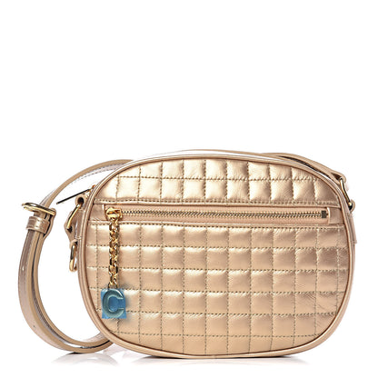 Celine Laminated Calfskin Quilted Small C Charm Bag Gold 1 of 10