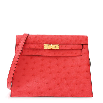 Hermes Ostrich Kelly Danse II Belt Bag Rouge Vif 1 of 13