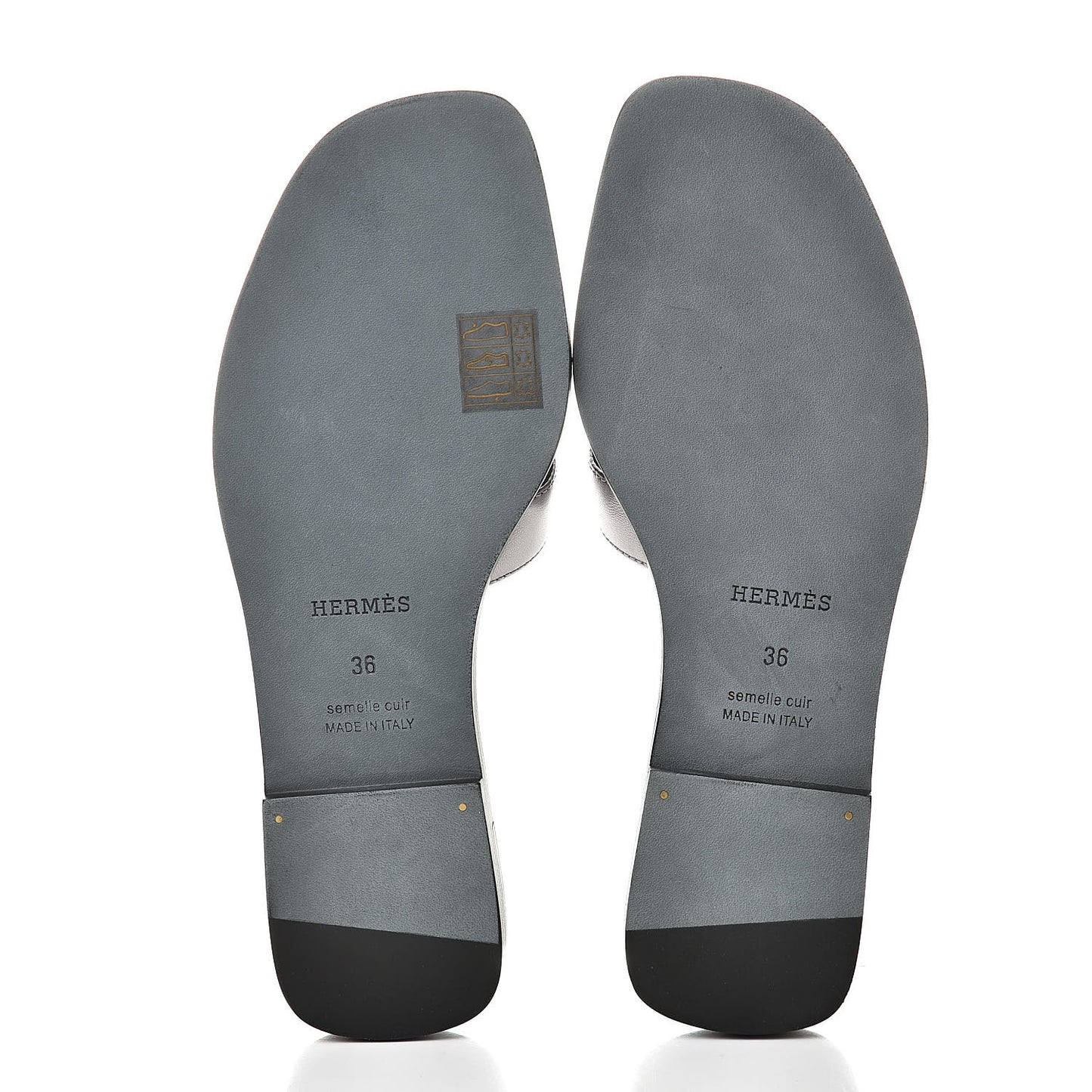 Metallic Nappa Oran Sandals 36 Argent