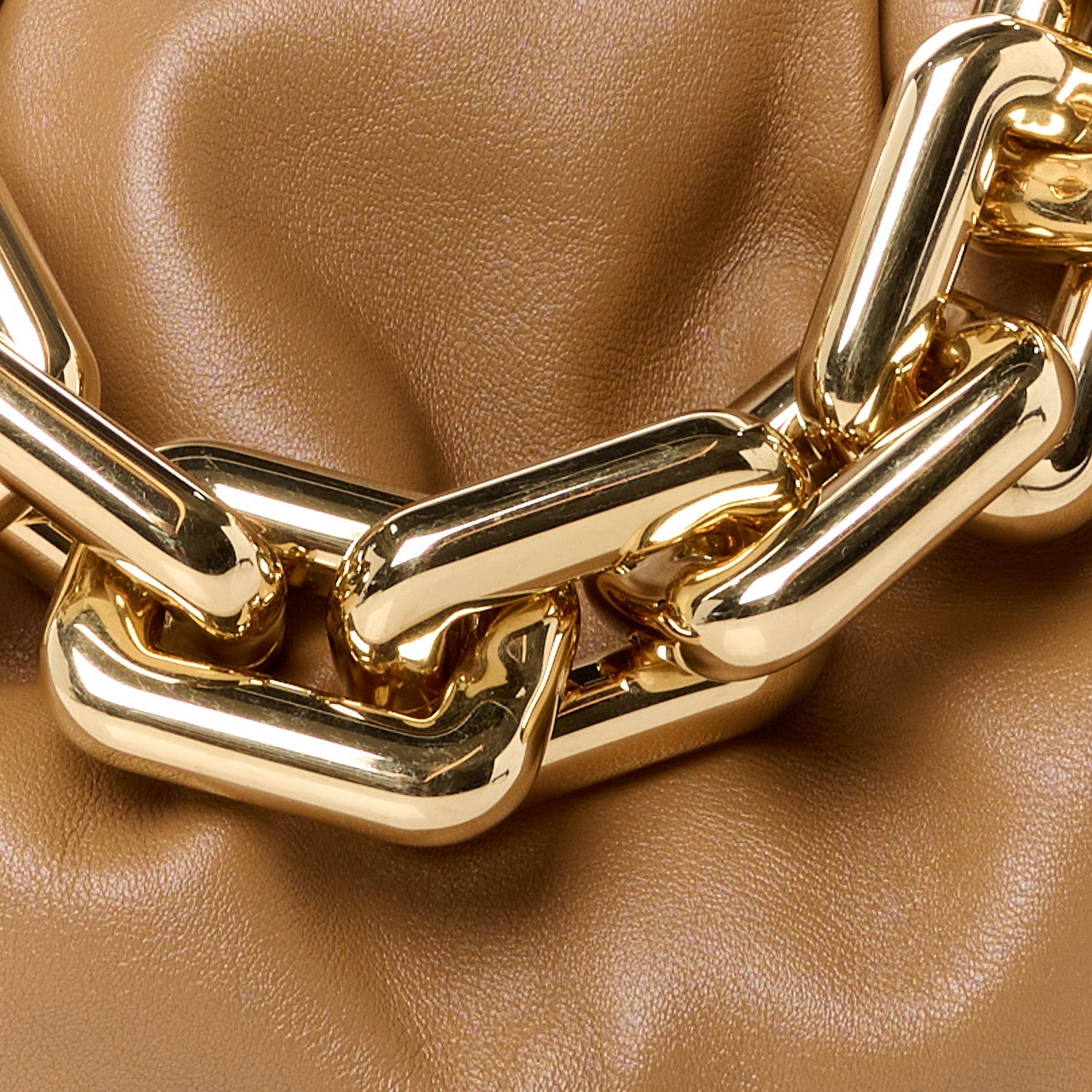 Bottega Veneta Calfskin The Pouch Chain Cammello 9 of 11