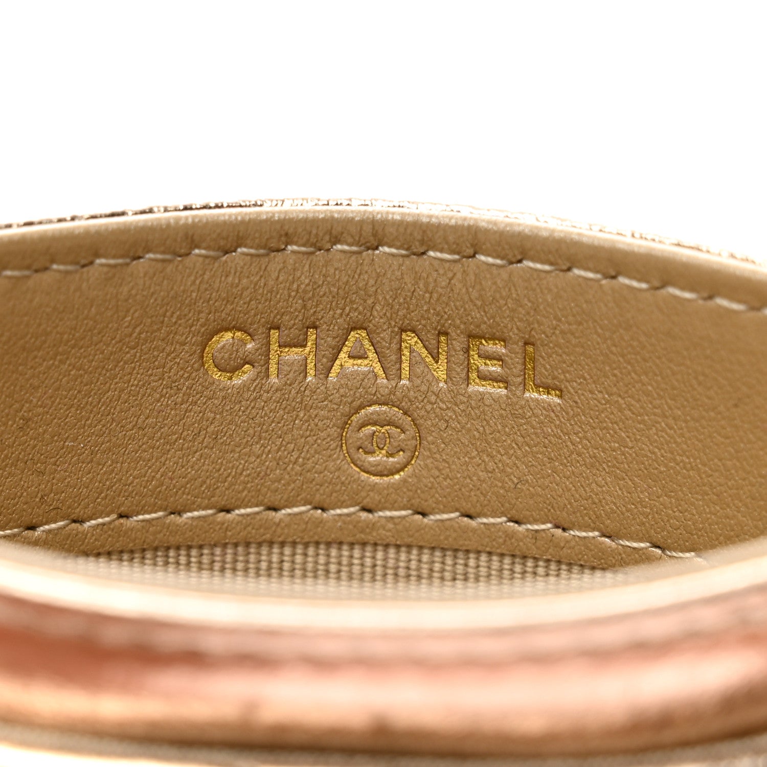 Chanel Metallic Lambskin Quilted Chanel 19 Card Holder Gold 6 of 9