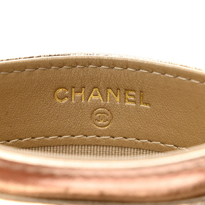 Chanel Metallic Lambskin Quilted Chanel 19 Card Holder Gold 6 of 9
