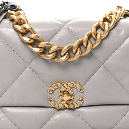 Chanel Lambskin Quilted Large Chanel 19 Flap Grey 7 of 9