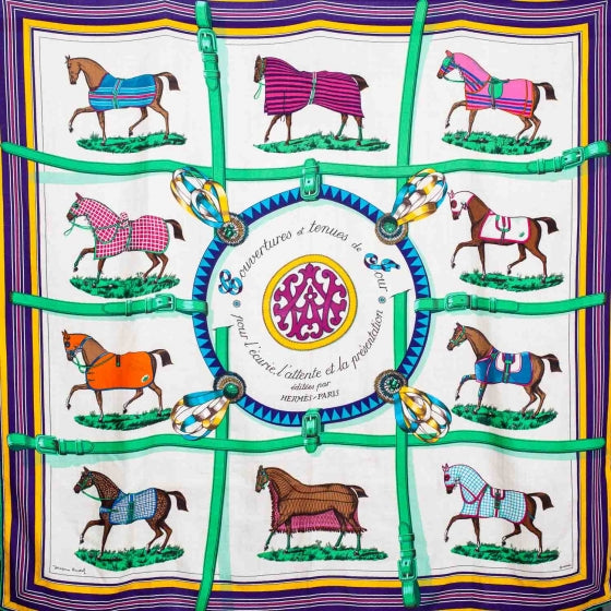 Hermes Cashmere Silk Couvertures et Tenues de Jour Shawl 140 1 of 7