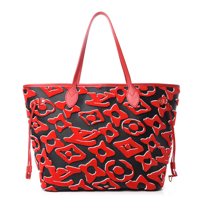 Louis Vuitton X UF Tufted Monogram Neverfull MM Black Red 1 of 11