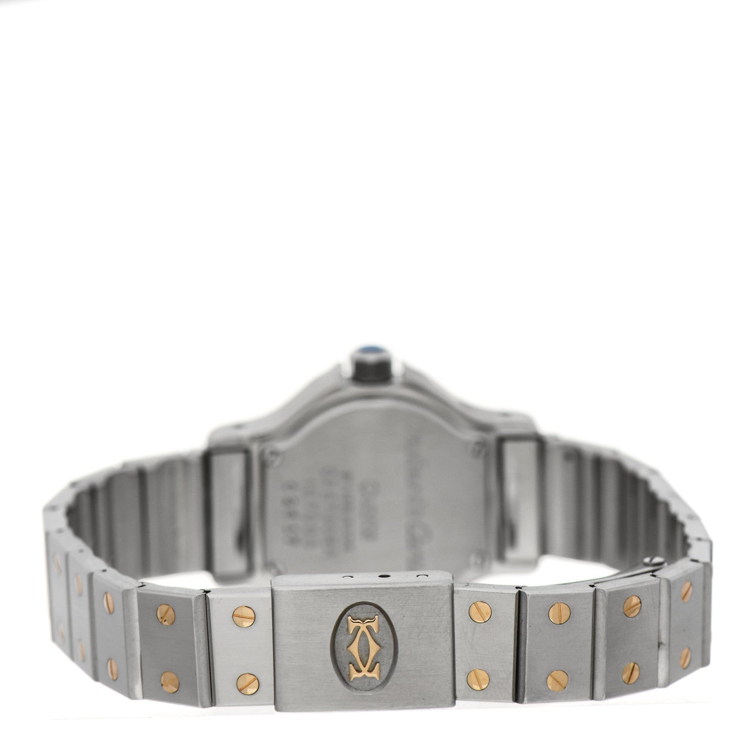 Cartier Stainless Steel 18K Yellow Gold 25mm Santos Octagon Quartz Watch 3 of 5