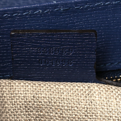 Gucci Calfskin Bamboo Bullet Top Handle Bag Uniform Blue 6 of 9