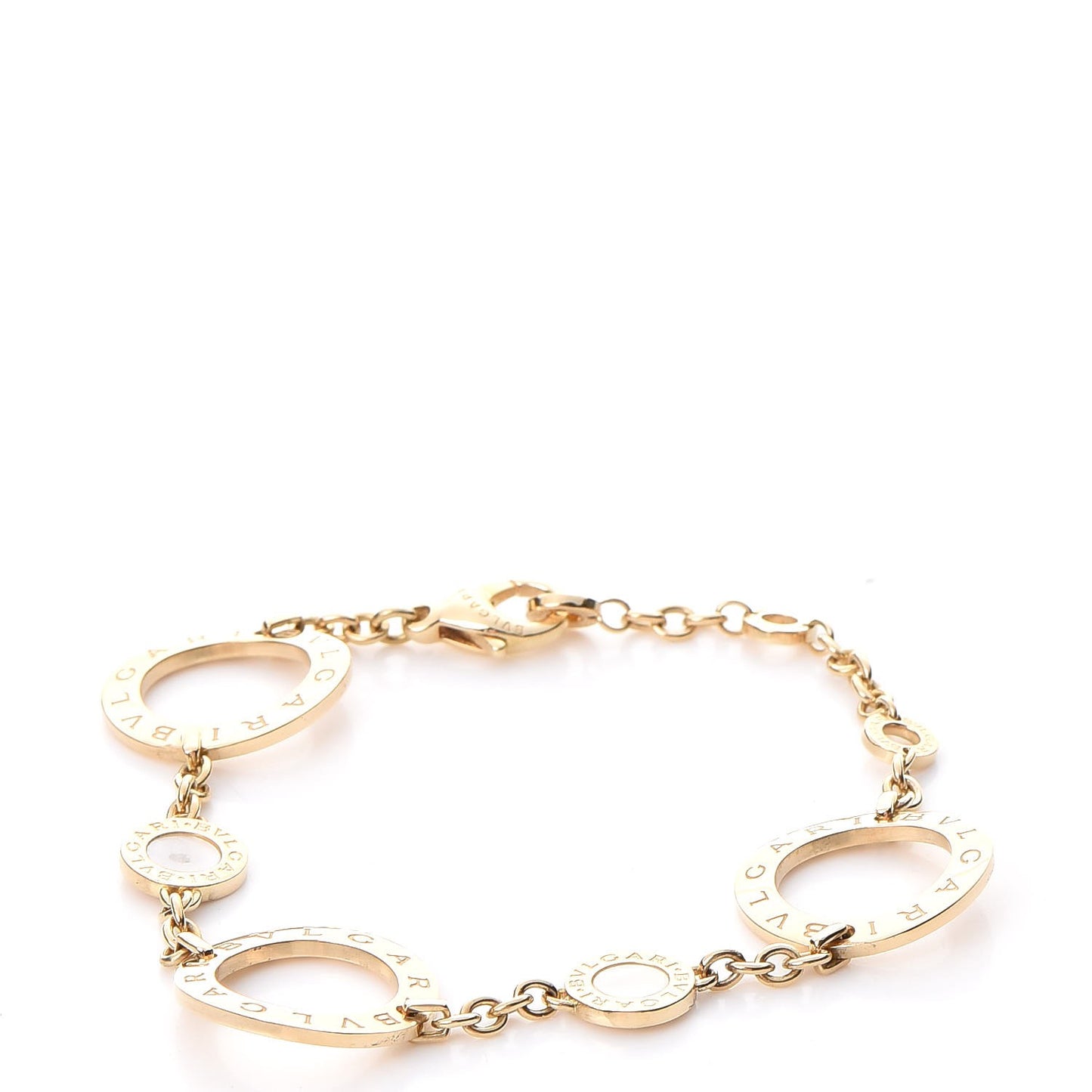 18K Yellow Gold Mother of Pearl Signature Chain Bracelet