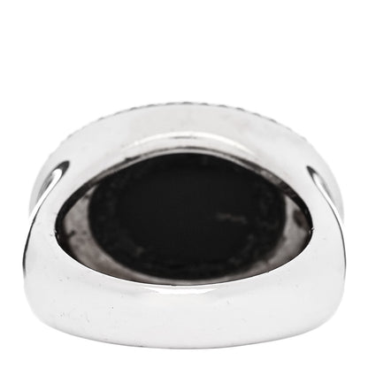 David Yurman Sterling Silver Diamond Black Onyx Signature Oval Ring 54 7 4 of 6