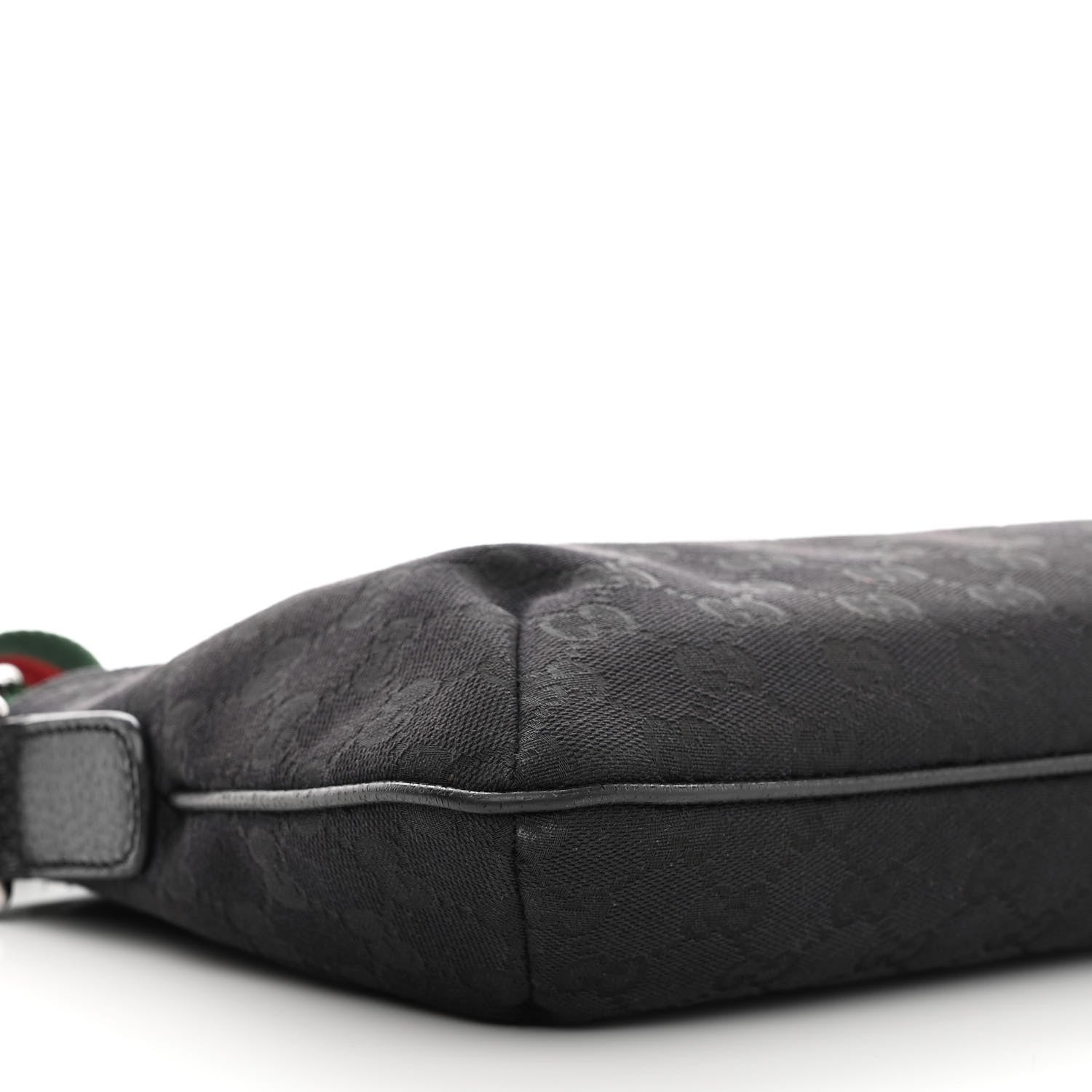 Gucci Monogram Web Small Flat Messenger Crossbody Black 9 of 13