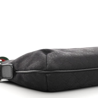 Gucci Monogram Web Small Flat Messenger Crossbody Black 9 of 13
