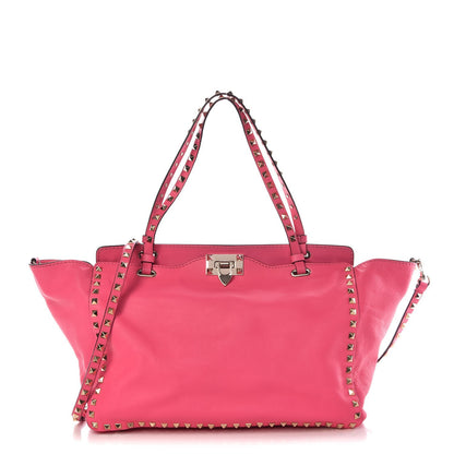 Valentino Garavani Vitello Medium Rockstud Tote Fuxia Fluo 1 of 13