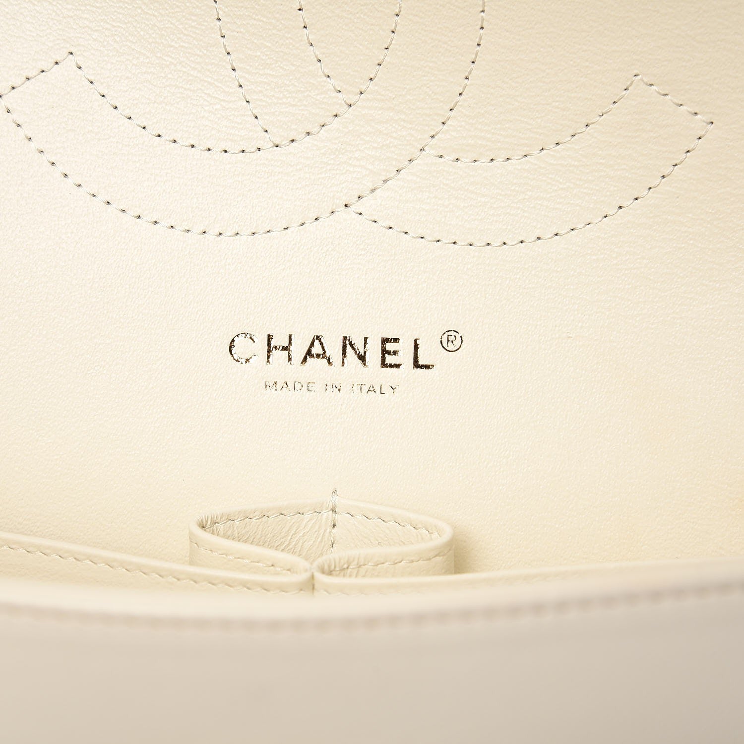 Chanel Lambskin Chevron Quilted Jumbo Double Flap White 7 of 16