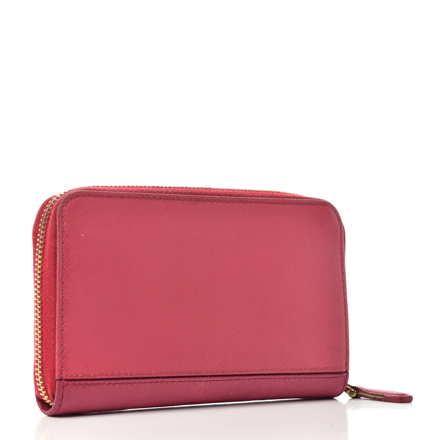 Prada Saffiano Cuir Zip Around Wallet Ibisco Peonia 3 of 6