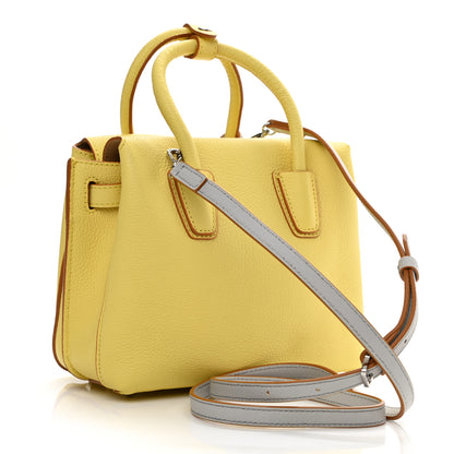 MCM Grained Calfskin Mini Milla Tote Custard Yellow 2 of 8