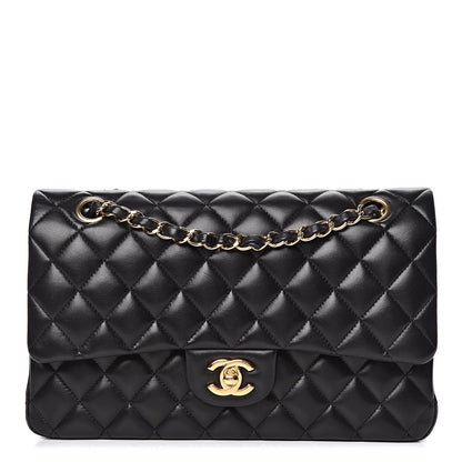 Chanel Lambskin Quilted Medium Double Flap Black 1 of 9