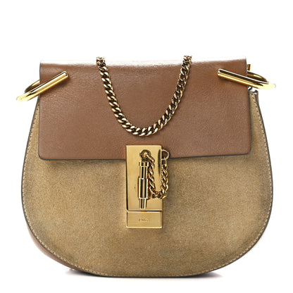 Chloe Suede Smooth Calfskin Drew Shoulder Bag Milky Coffee 1 of 12