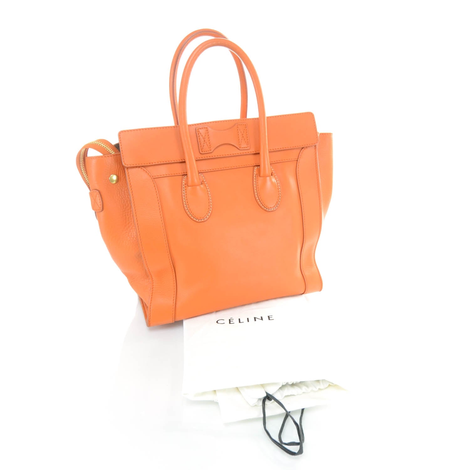 Celine Smooth Calfskin Mini Envelope Luggage Orange 3 of 12