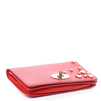 Mulberry Grainy Print Valentines Heart Bayswater Clutch Wallet Tomato Red 4 of 9