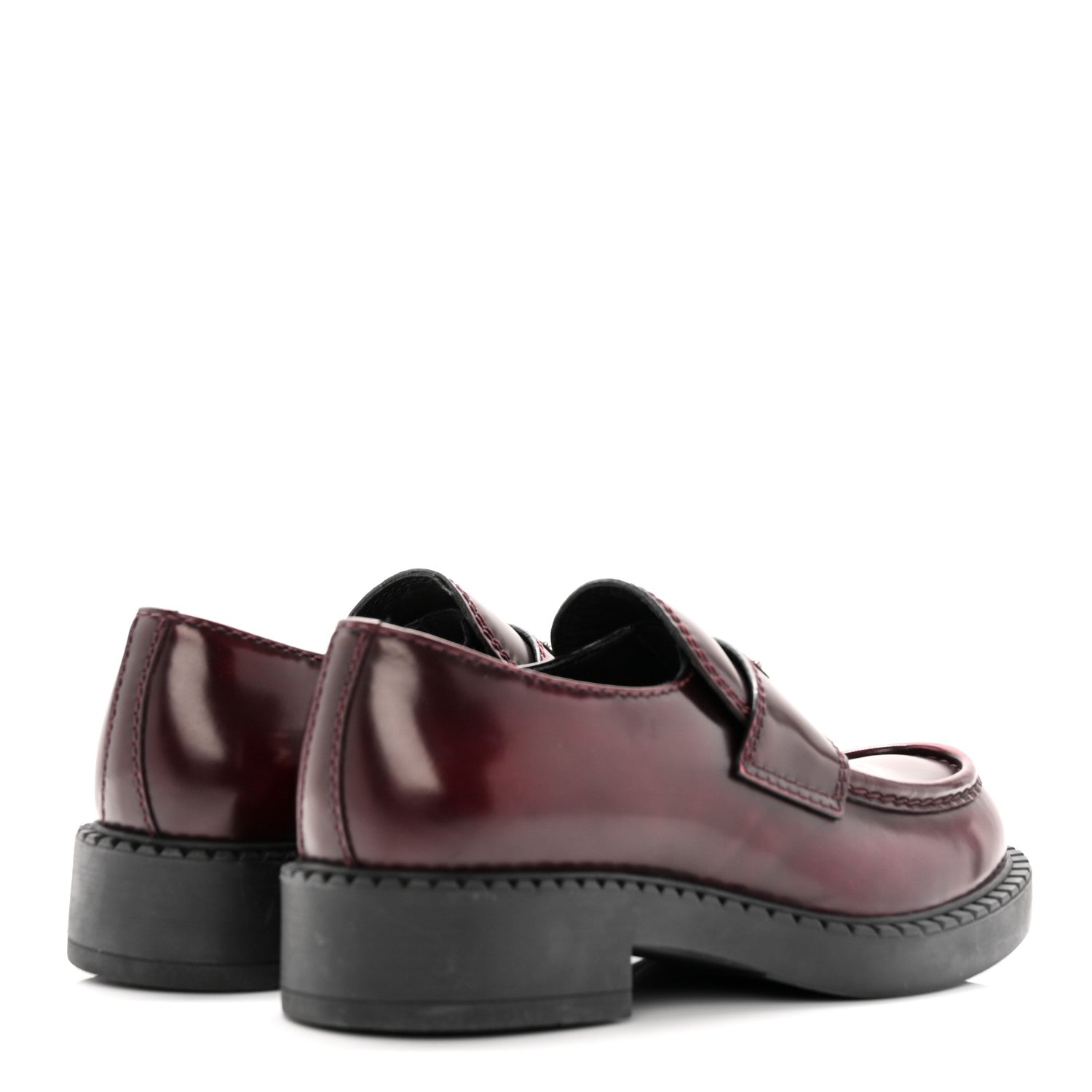 Prada Spazzolato Metal Triangle Logo Mens 35mm Loafers 5 Porpora Fume 4 of 13