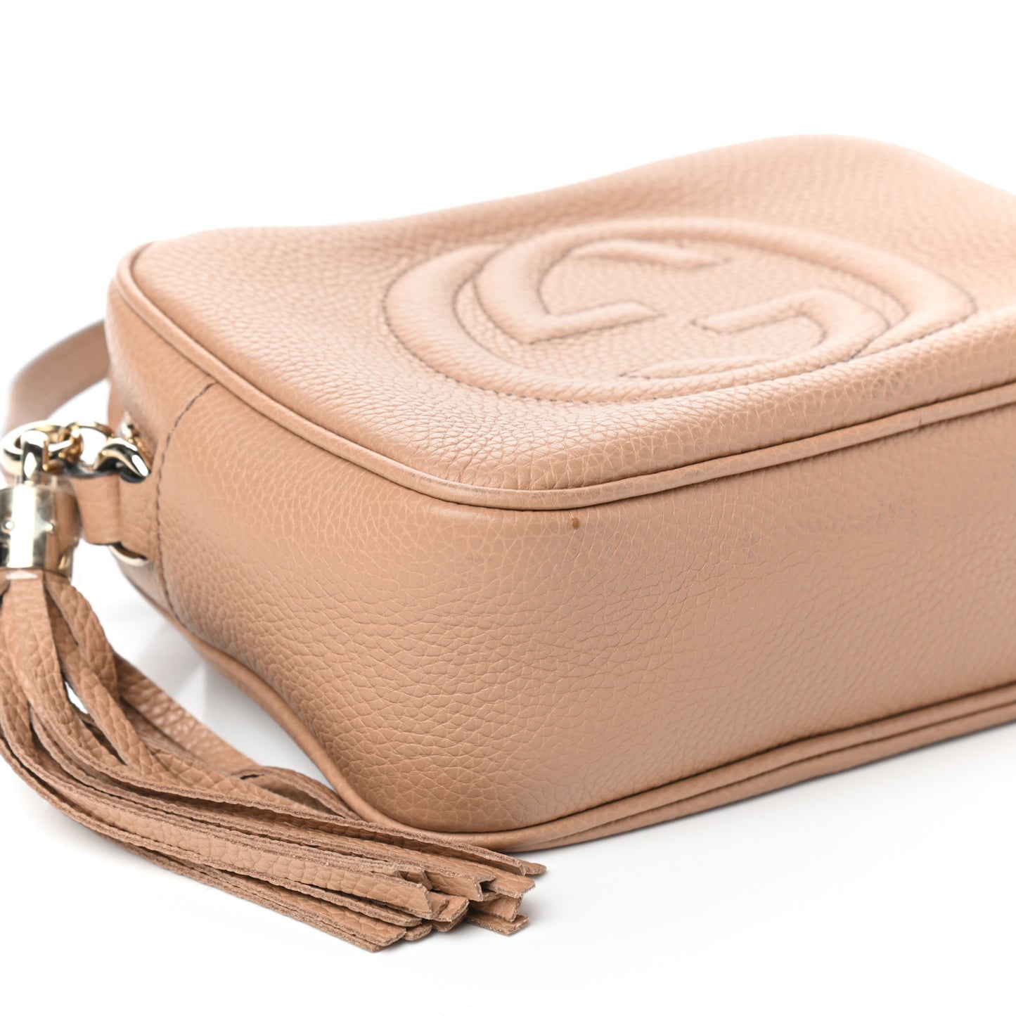 Pebbled Calfskin Small Soho Disco Bag Rose Beige