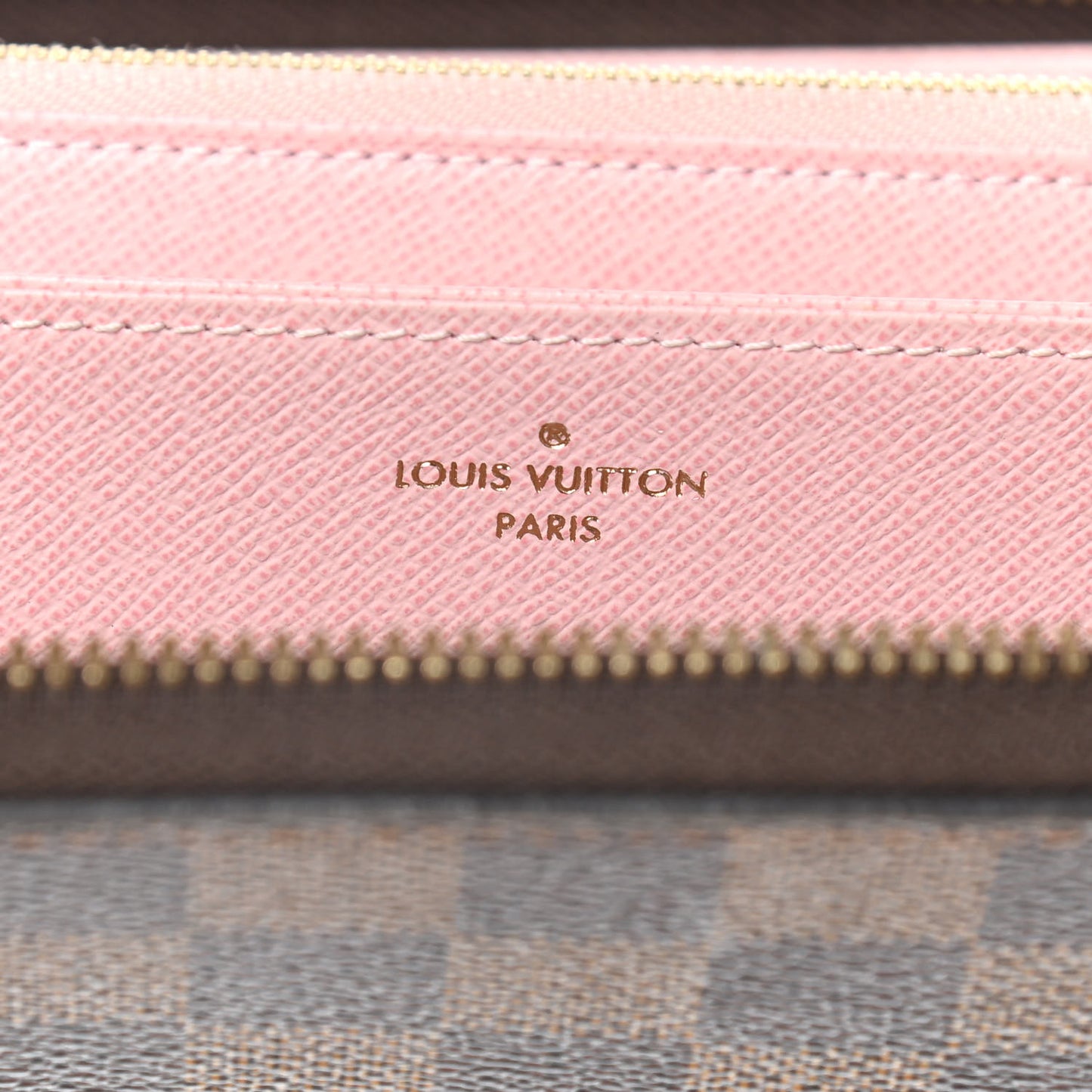 Damier Ebene Zippy Wallet Rose Ballerine