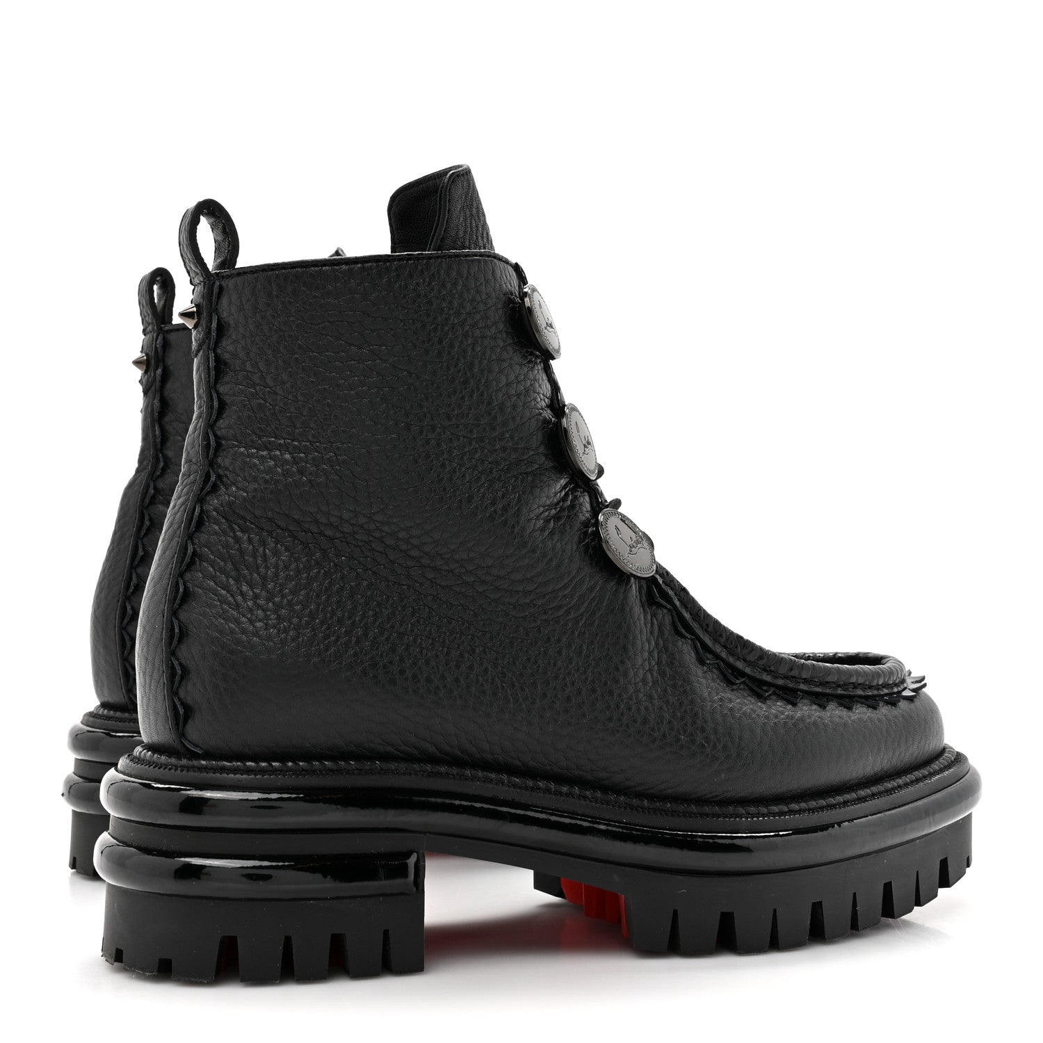 Christian Louboutin Grained Calfskin Pole Sweed Flat Boot 35.5 Black 5 of 10