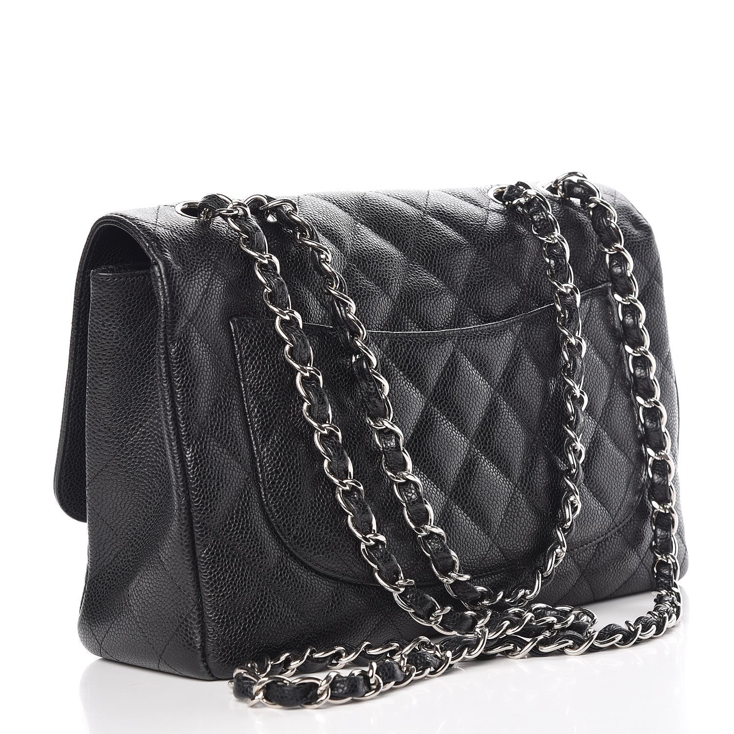 Chanel Caviar Quilted Jumbo Single Flap Black 4 of 9