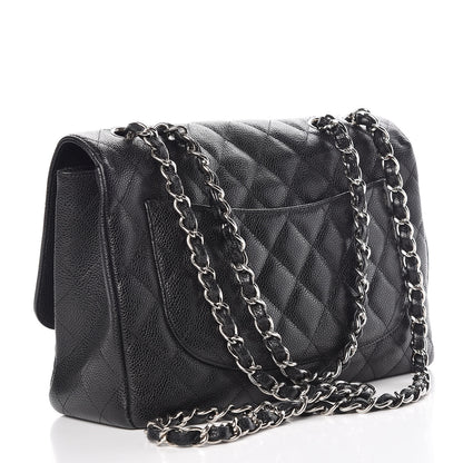Chanel Caviar Quilted Jumbo Single Flap Black 4 of 9