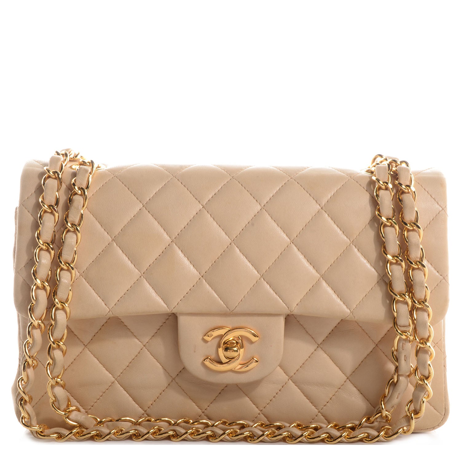 Chanel Lambskin Quilted Small Double Flap Beige 1 of 9