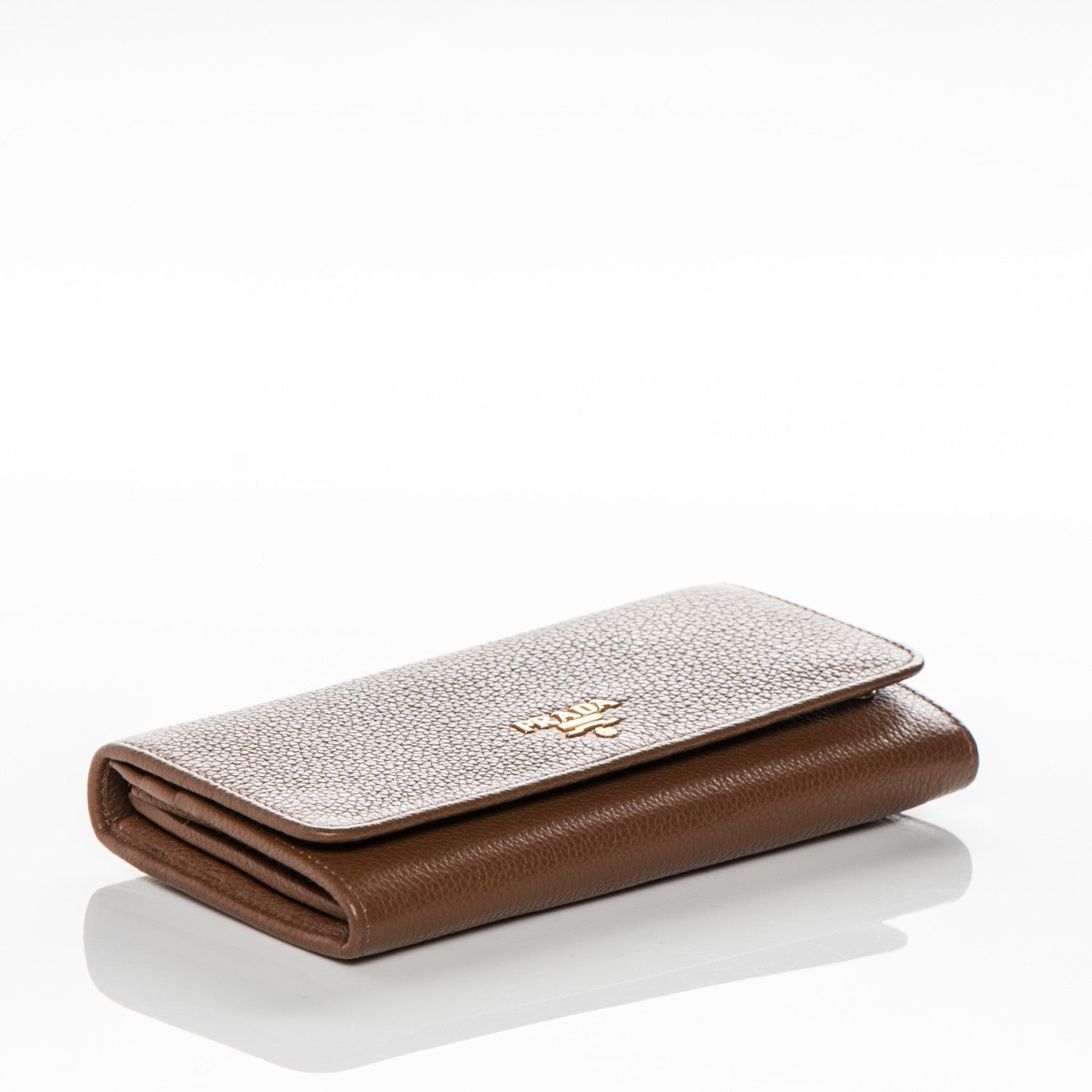 Prada Vitello Grain Continental Flap Wallet Cannella 4 of 8