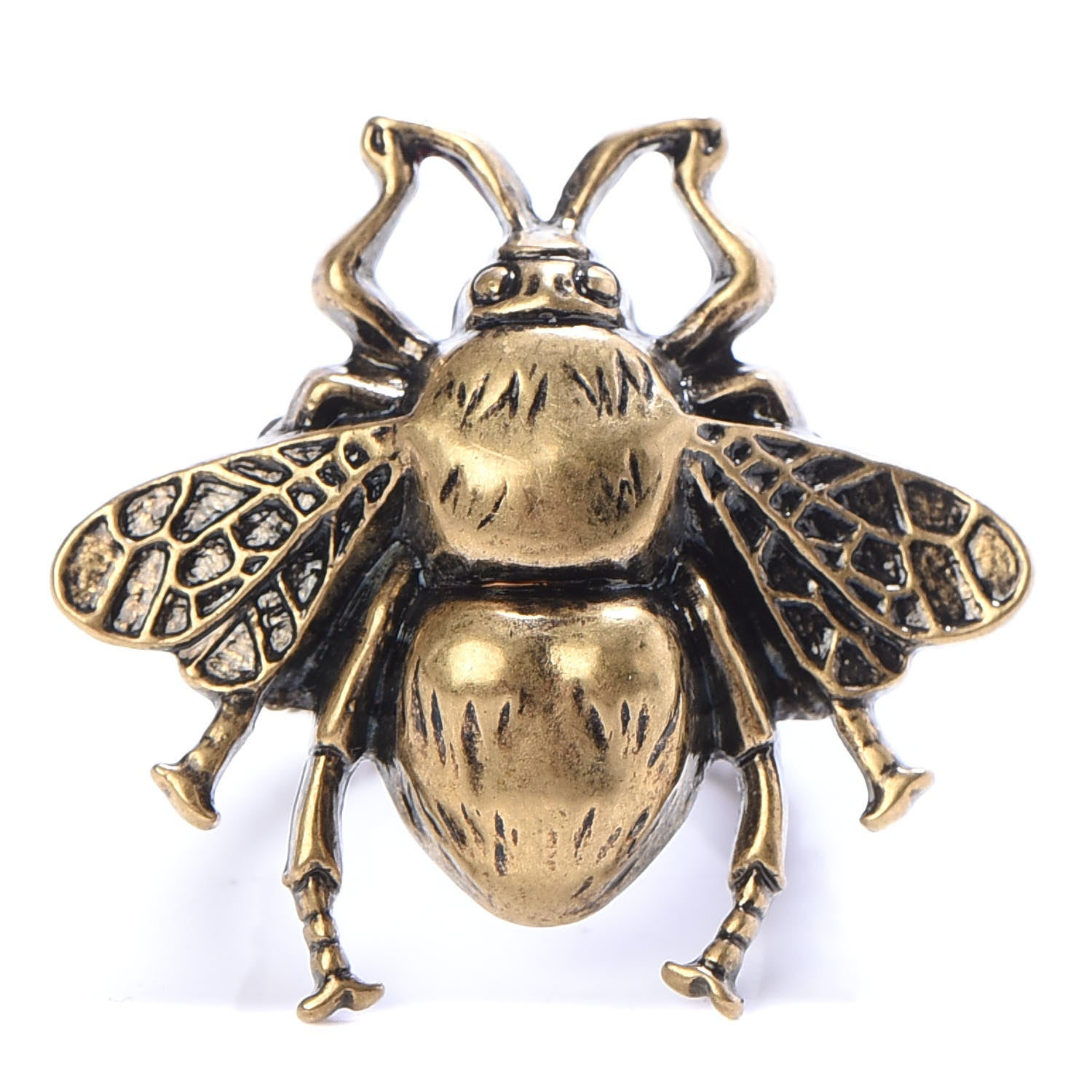 Gucci Metal Enamel Bee Ring 5 Aged Gold 1 of 5