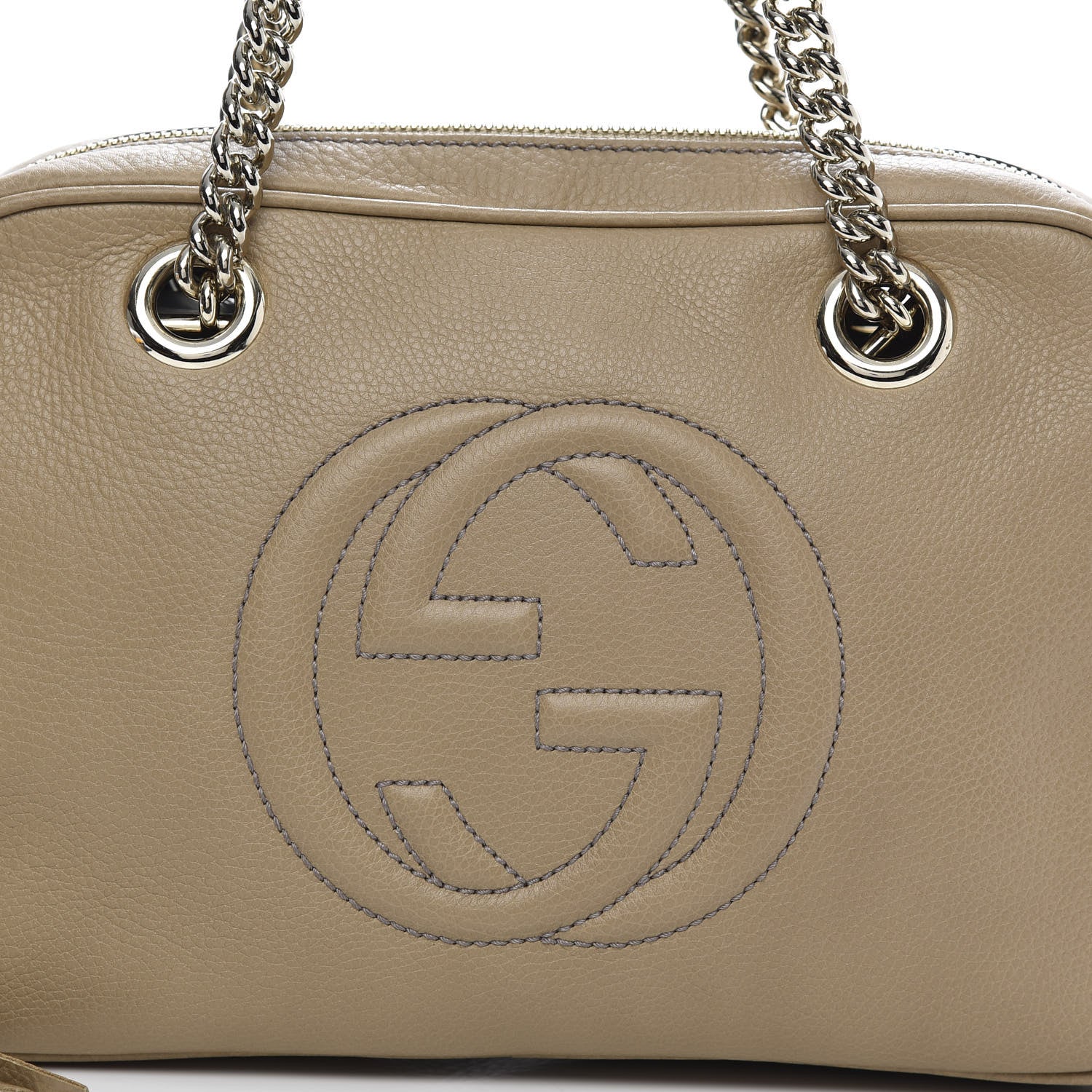 Gucci Pebbled Calfskin Small Soho Bowler Camelia 11 of 12